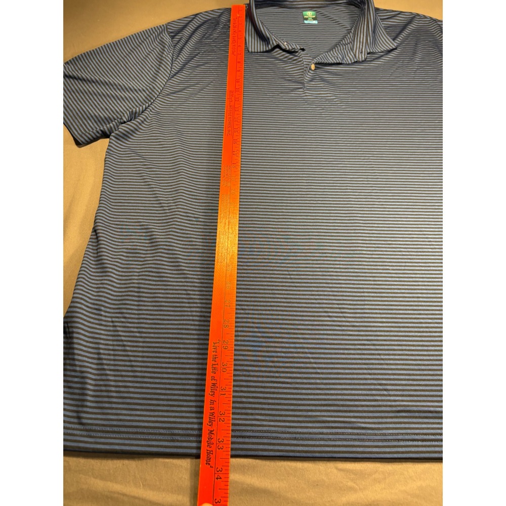 Pro‎ Tour Coolplay Mens 3X Polo Shirt Blue Black Striped Short Sleeve Golf Top - Picture 4 of 7